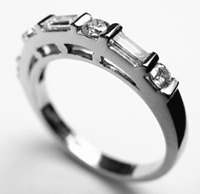 Diamond Band with Baguettes and Round Diamonds
